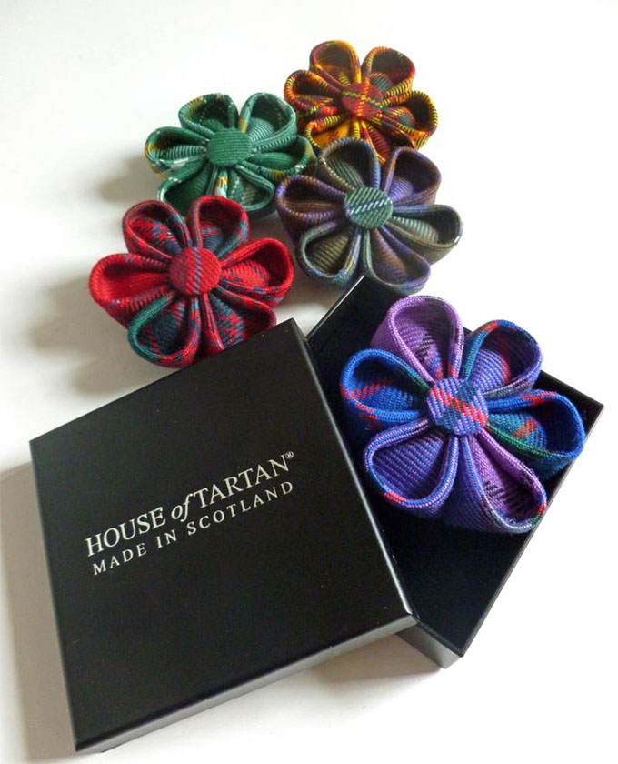 Rosette Brooches, Hand Made, Stock Tartans